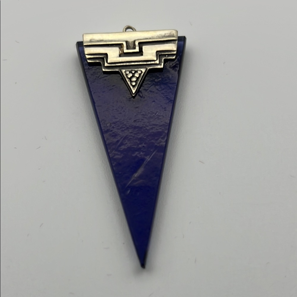Blue and Sterling 925 Silver Geometric Pendant only 9